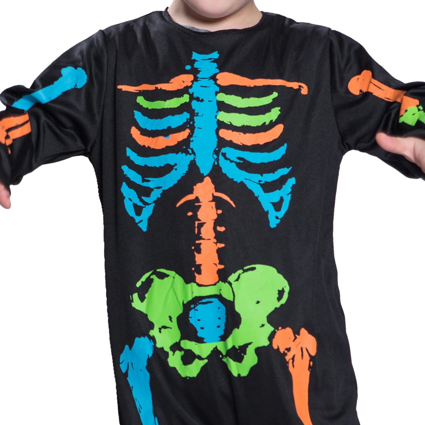 Boys loose fit Colorful Skeleton Halloween Costumes sold by Poopy and Poops General Pet Store poppyandpoops.ca