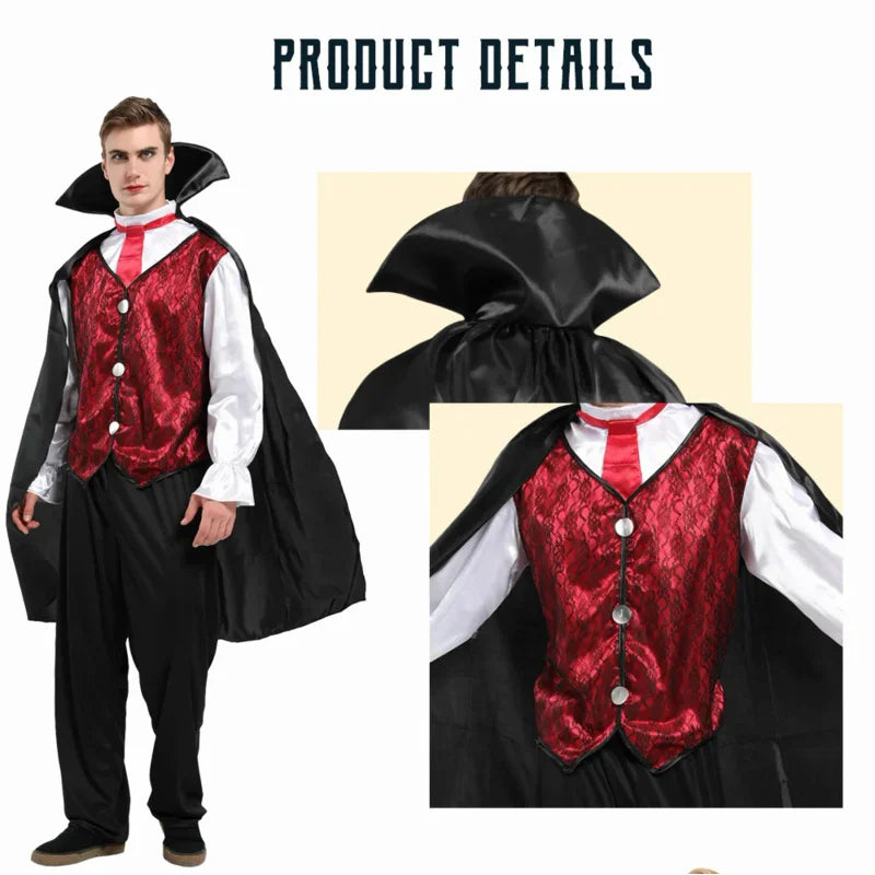 Teens Adult Men's Boy's S-M Devil Vampire Halloween Costume sold by Poopy and Poops General Pet Store poppyandpoops.ca