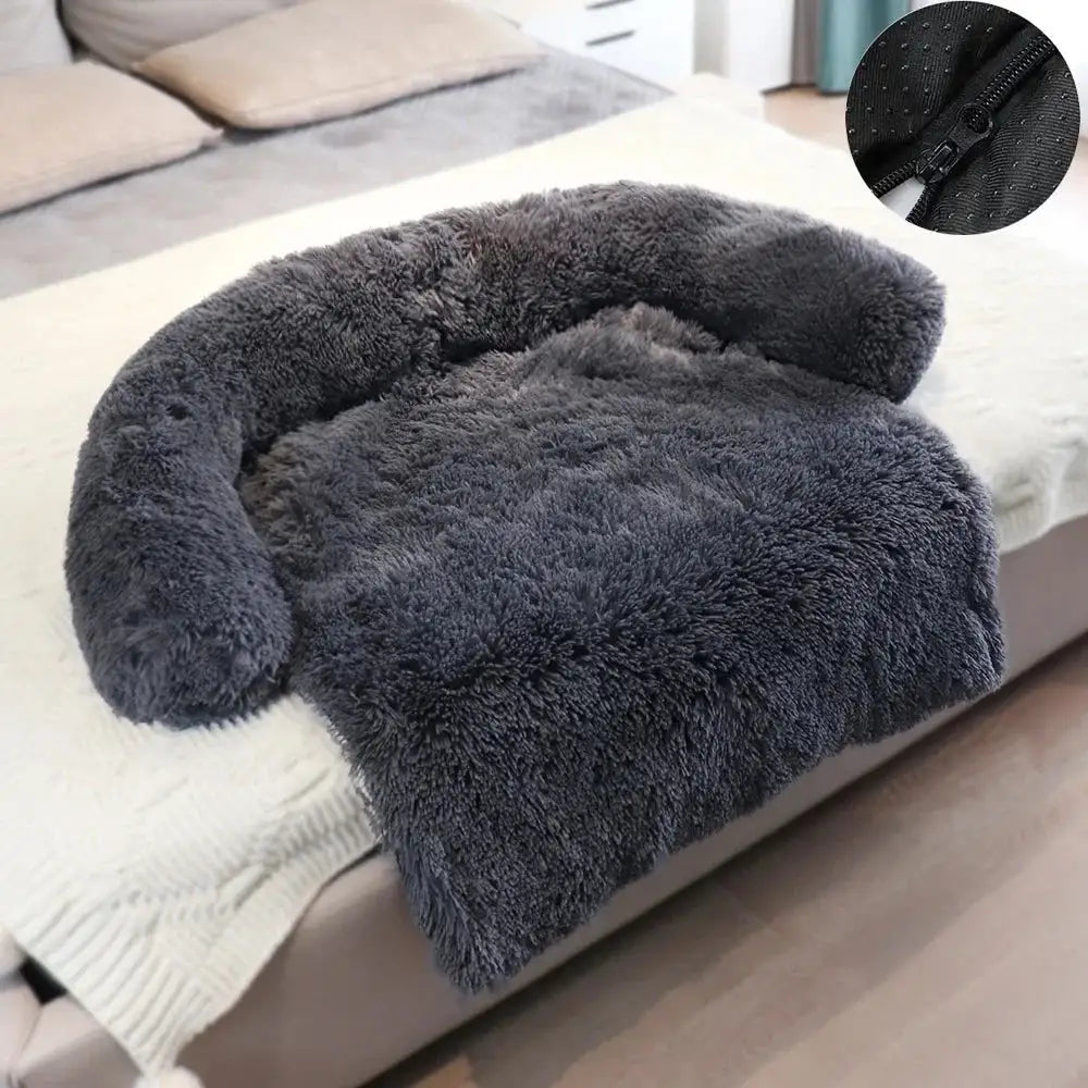 Washable Plush Dog Bed Sofa Cover Dark Gray-Washable 90x80x20cm sold by Poopy and Poops General Pet Store poppyandpoops.ca