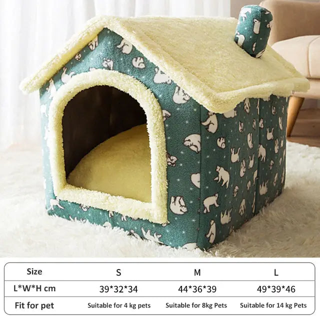 Indoor Dog House Bed Green Small (Within 3.5KG) sold by Poopy and Poops General Pet Store poppyandpoops.ca