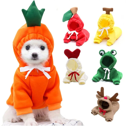 Warm Dog Winter Hoodie Costume Cute Fruit Dog sold by Poopy and Poops General Pet Store poppyandpoops.ca