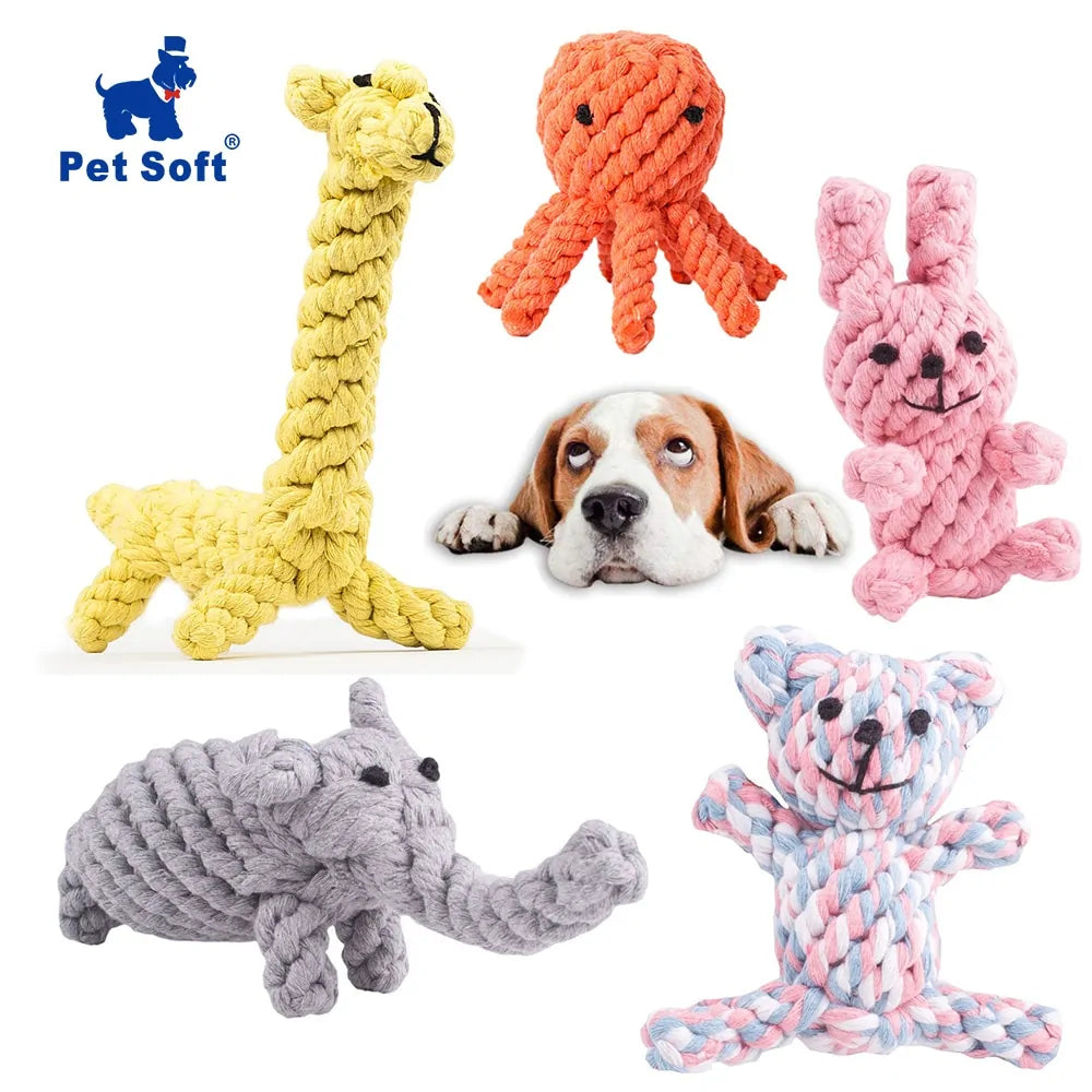 Animal Design Rope Dog Toys sold by Poopy and Poops General Pet Store poppyandpoops.ca