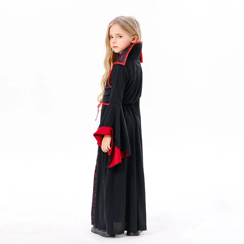 Kids Girls Medival Retro Vampire Cosplay Dress Stage Performanece Costume Daily Clothing Outfits Halloween Carnival Party Suit sold by Poopy and Poops General Pet Store poppyandpoops.ca