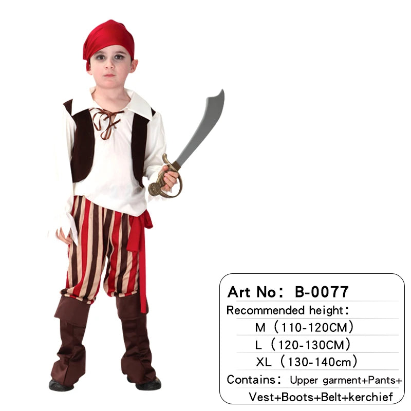 Kids Pirate Costumes Halloween Boys Girls B-0077 sold by Poopy and Poops General Pet Store poppyandpoops.ca