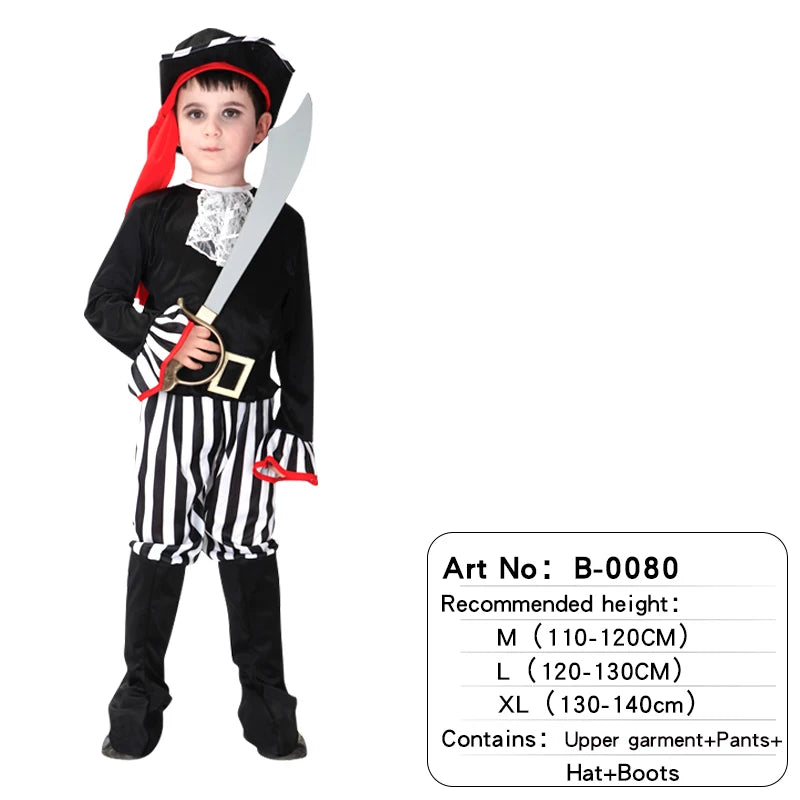 Kids Pirate Costumes Halloween Boys Girls B-0080 sold by Poopy and Poops General Pet Store poppyandpoops.ca