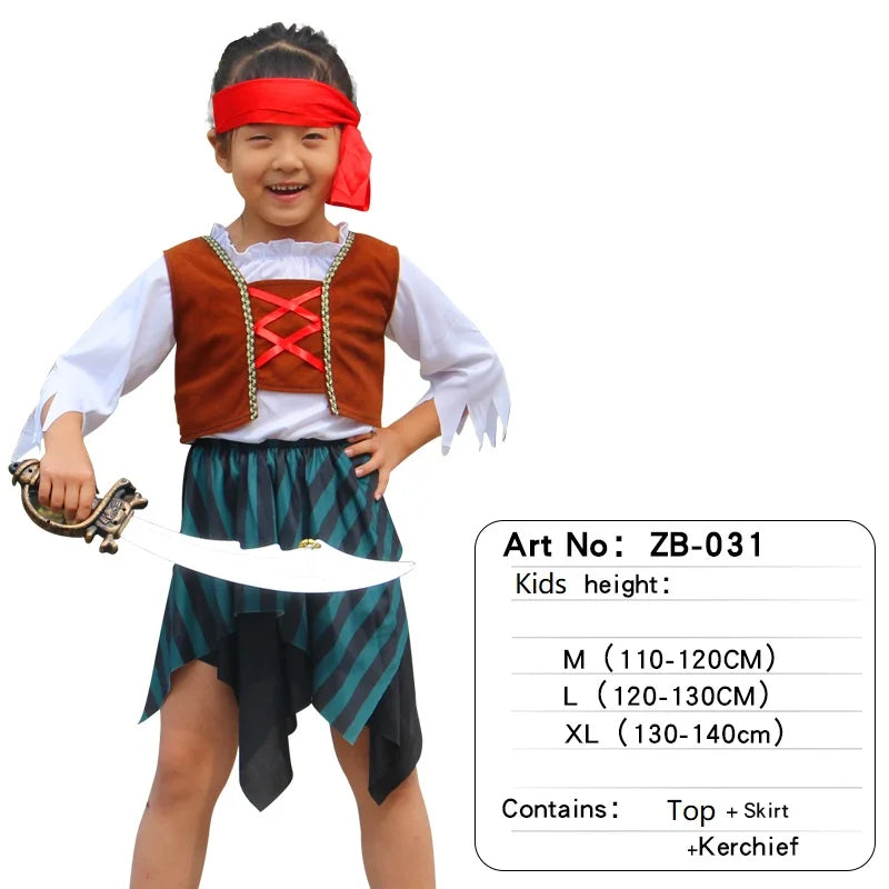 Kids Pirate Costumes Halloween Boys Girls ZB-031 sold by Poopy and Poops General Pet Store poppyandpoops.ca