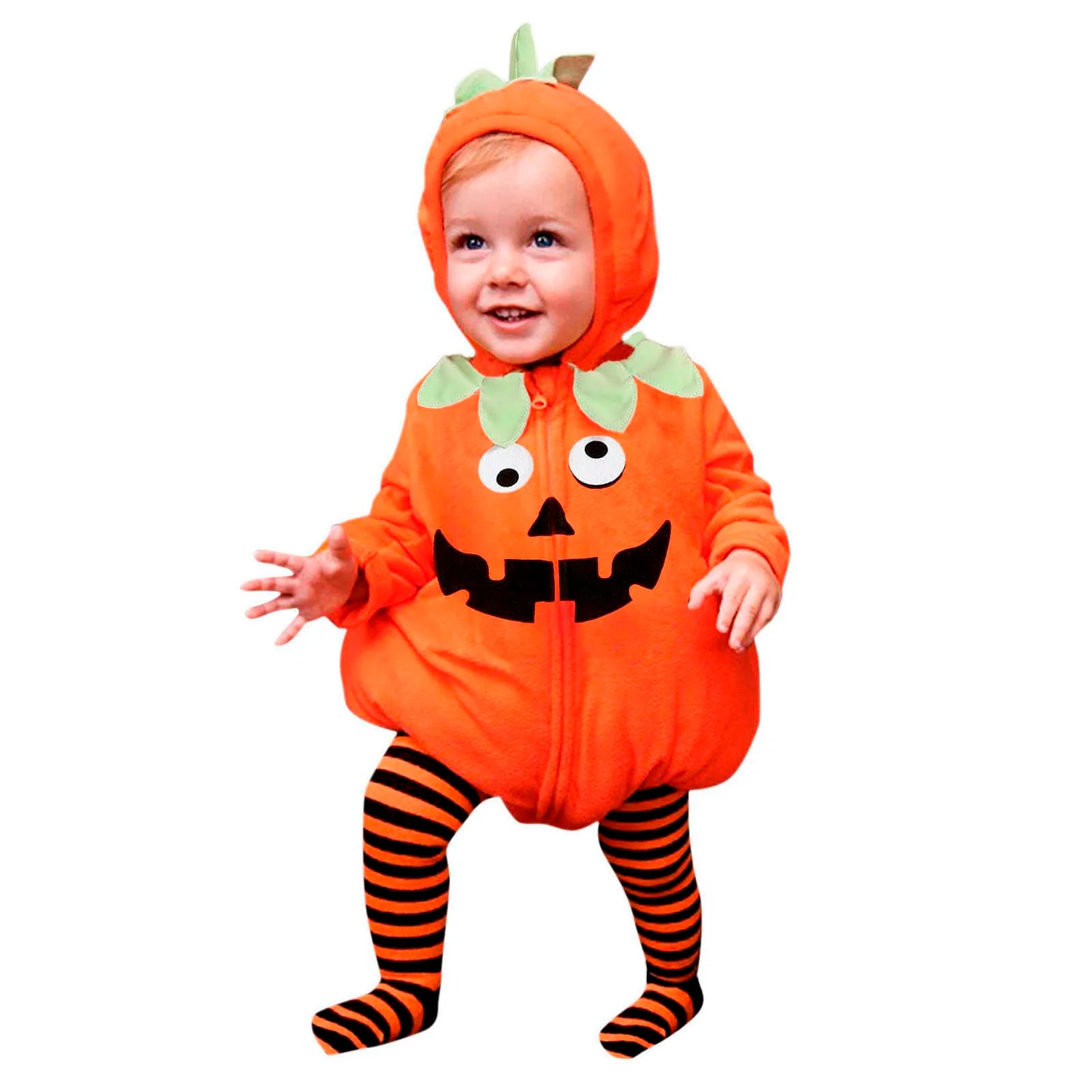 Baby Romper with Hat and Shoes Pumpkin Halloween Jumpsuit Costume sold by Poopy and Poops General Pet Store poppyandpoops.ca