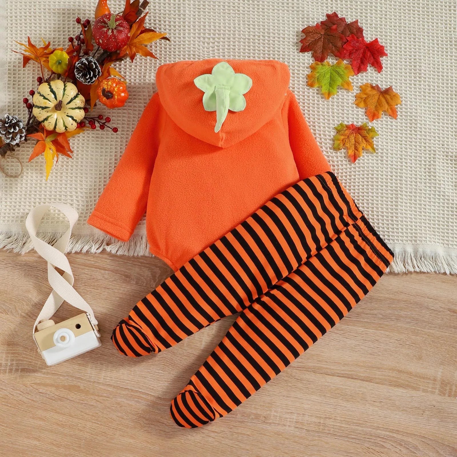 Baby Romper with Hat and Shoes Pumpkin Halloween Jumpsuit Costume sold by Poopy and Poops General Pet Store poppyandpoops.ca