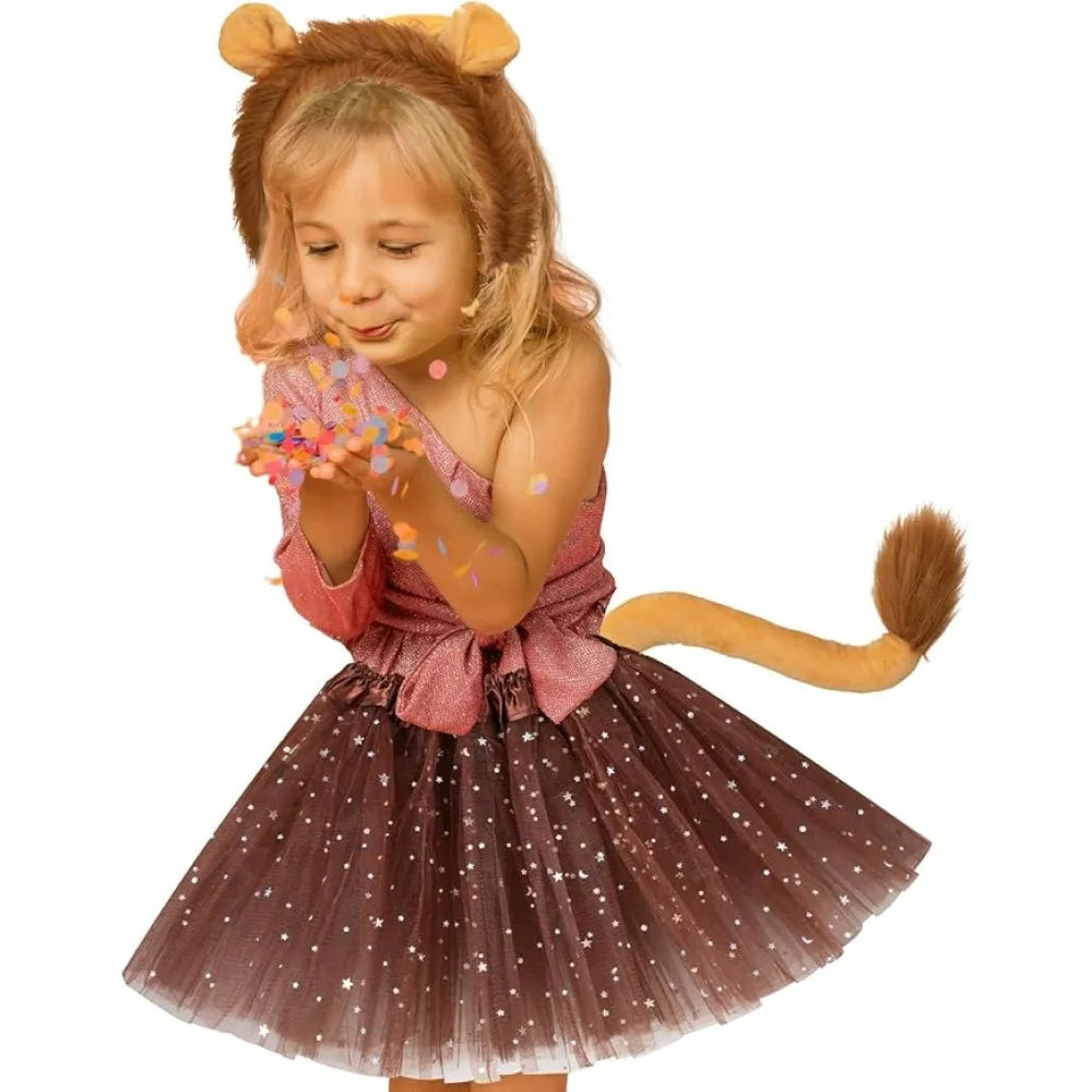 Kids Adult Lion Ears Headband and Tail Set Halloween Costume sold by Poopy and Poops General Pet Store poppyandpoops.ca