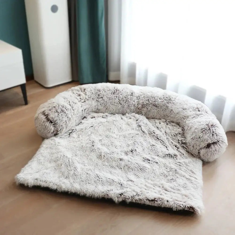 Washable Plush Dog Bed Sofa Cover White Coffee 105x95x20cm sold by Poopy and Poops General Pet Store poppyandpoops.ca