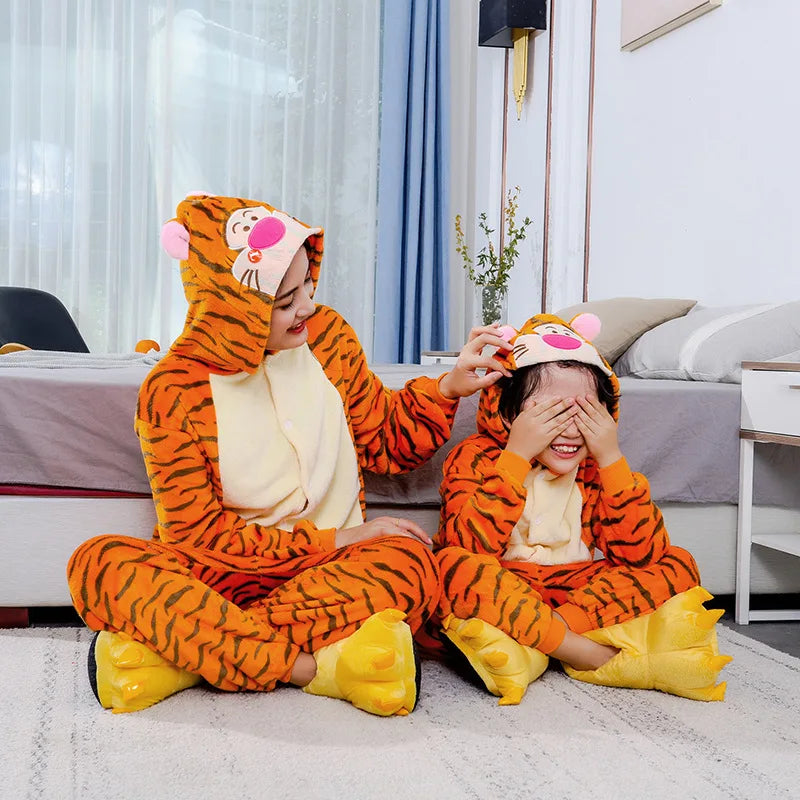 MINISO Pajamas Disney Couple Model Long Sleeves Siamese Pajamas Tigger Tracksuit Piglet Parent Child Sportswear Wholesale Tigger sold by Poopy and Poops General Pet Store poppyandpoops.ca