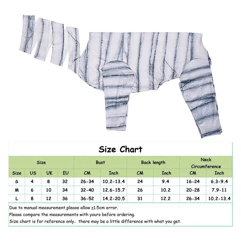 Mummy Dog Costume Portable Mummy Skeleton Pet Clothes Pet Cosplay Costume Funny Halloween Cat Clothes Reusable Dog Halloween sold by Poopy and Poops General Pet Store poppyandpoops.ca