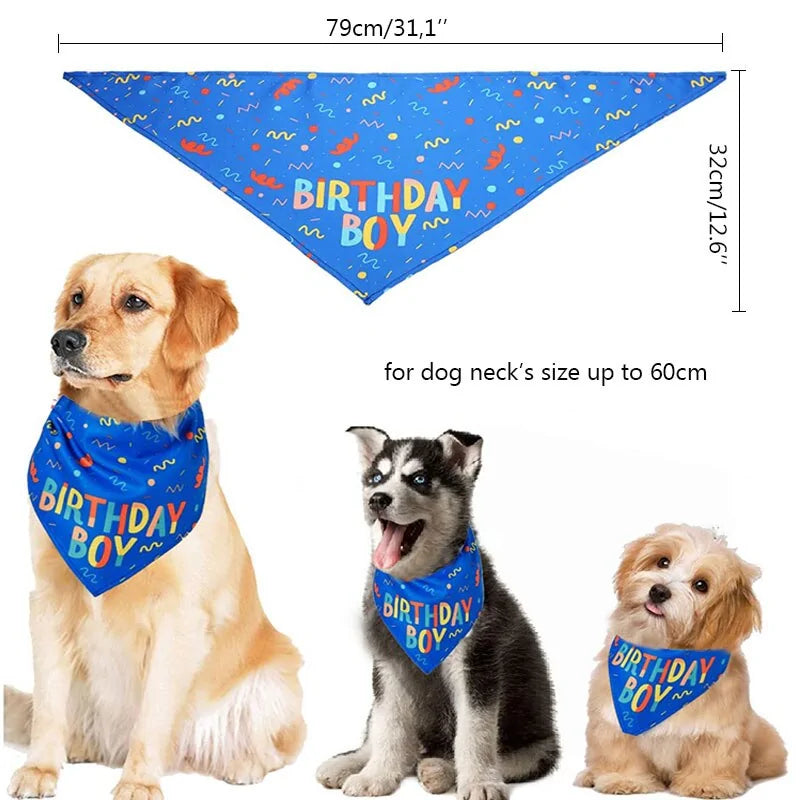 Dog Bandana Birthday Boy Pet Scarf Dog Fashion dog bandana Dog Fashion dog scarf dog scarves sold by Poppy and Poop General Pet Store www.poppyandpoops.ca