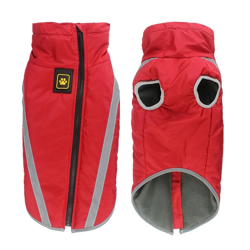 Waterproof Winter Reflective Large Dog Jacket Red Sextuple Extra Large sold by Poopy and Poops General Pet Store poppyandpoops.ca