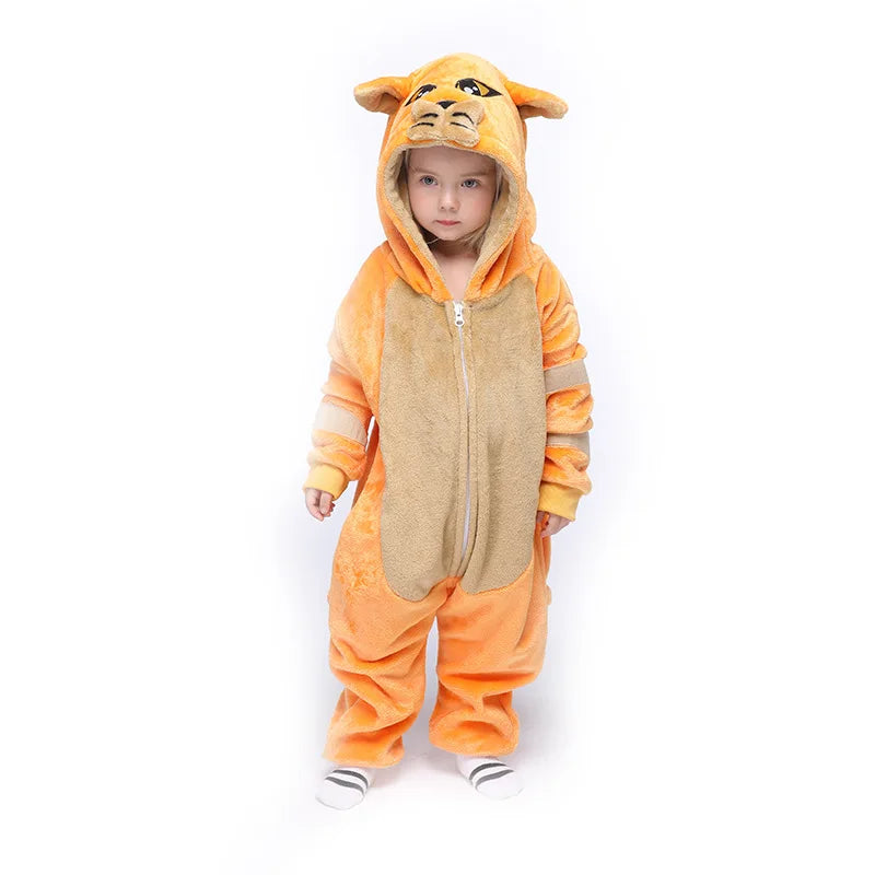 New Style Kids Unicorn Kigurumi Pajamas Boy Girl Sleepwear Pyjama Onesie Funny Child Onepiece Halloween Animal Cosplay Costume Orange cat sold by Poopy and Poops General Pet Store poppyandpoops.ca