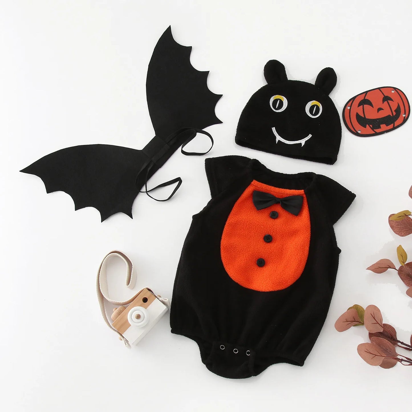 Newborn Baby Autumn My First Halloween Suit Newborn Baby Boy Cosplay Costume Infant Pumpkin Bat Hoodie Bodysuit 12-18 Months sold by Poopy and Poops General Pet Store poppyandpoops.ca