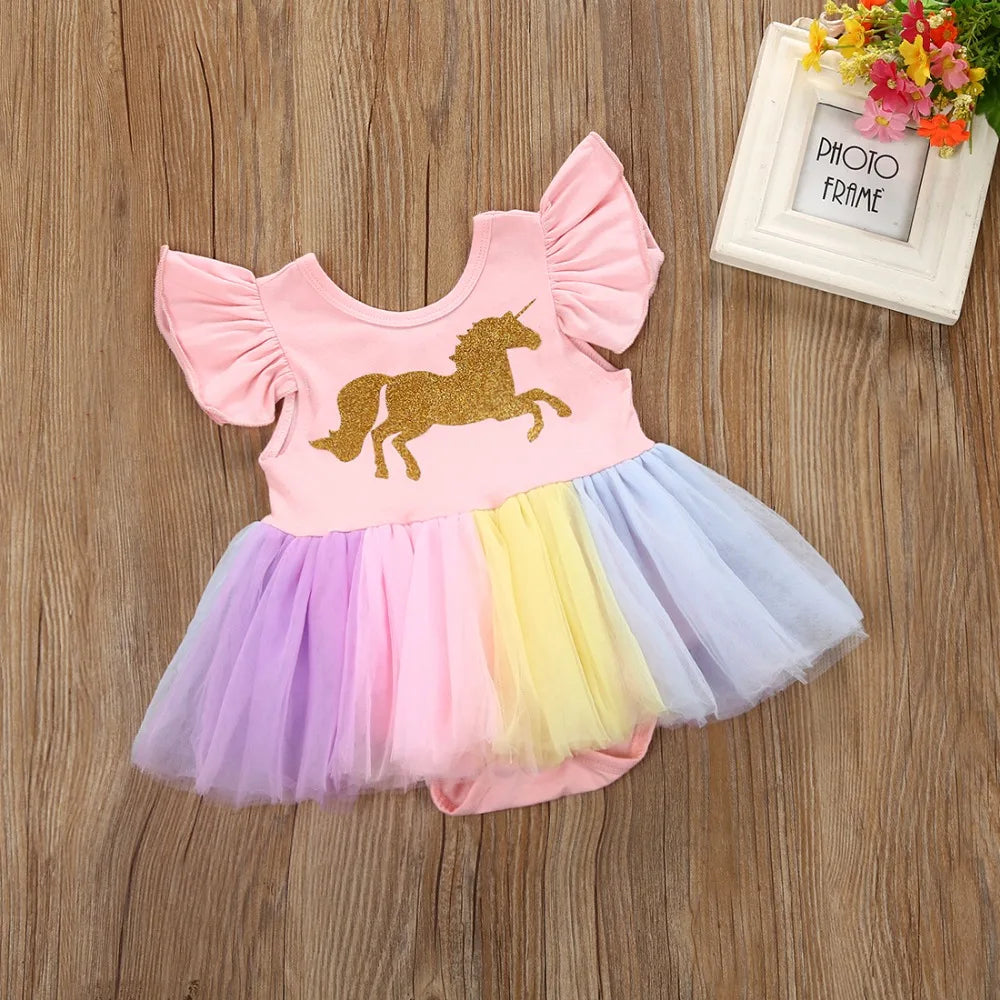Newborn Infant Toddler Girl Romper Unicorn Cartoon Half Sleeve Jumpsuit Dresses Costumes Outfit Baby Girls Lace Tutu Dress 0-24M sold by Poopy and Poops General Pet Store poppyandpoops.ca