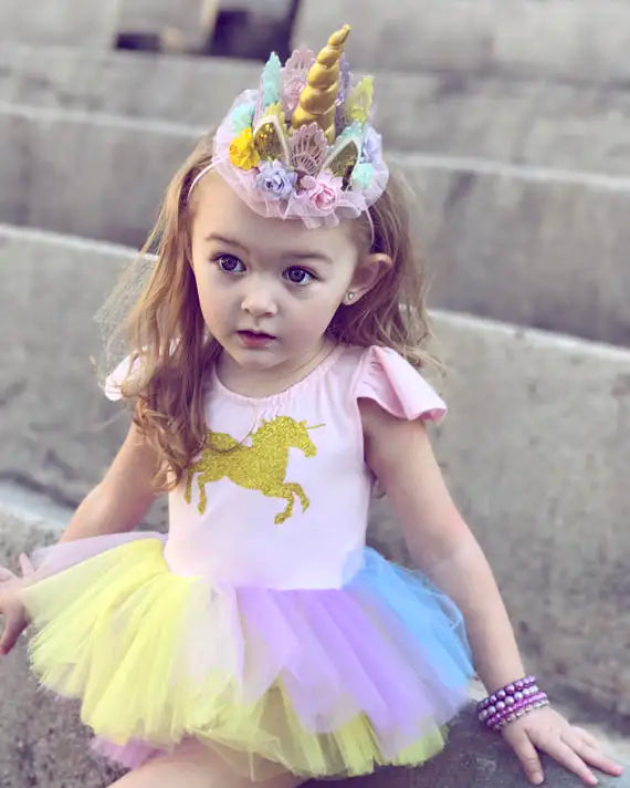 Newborn Infant Toddler Girl Romper Unicorn Cartoon Half Sleeve Jumpsuit Dresses Costumes Outfit Baby Girls Lace Tutu Dress 0-24M sold by Poopy and Poops General Pet Store poppyandpoops.ca