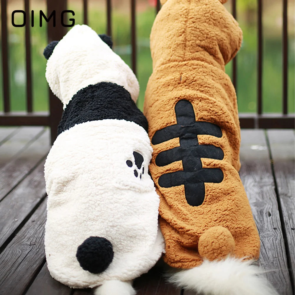 OIMG Autumn Winter Medium Large Dogs Clothes Thickened Warm Pet Hoodie Golden Retriever Husky Hooded Sweater Tiger Panda Fox Koi sold by Poopy and Poops General Pet Store poppyandpoops.ca