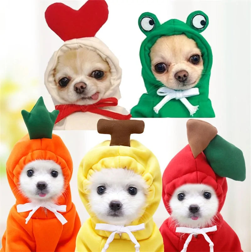 Warm Dog Winter Hoodie Costume Cute Fruit Dog sold by Poopy and Poops General Pet Store poppyandpoops.ca