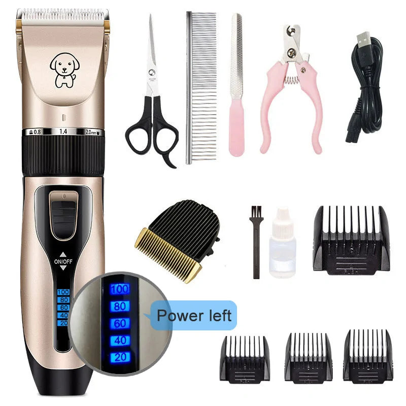 Rechargeable Pet Hair Clipper Grooming Set sold by Poopy and Poops General Pet Store poppyandpoops.ca