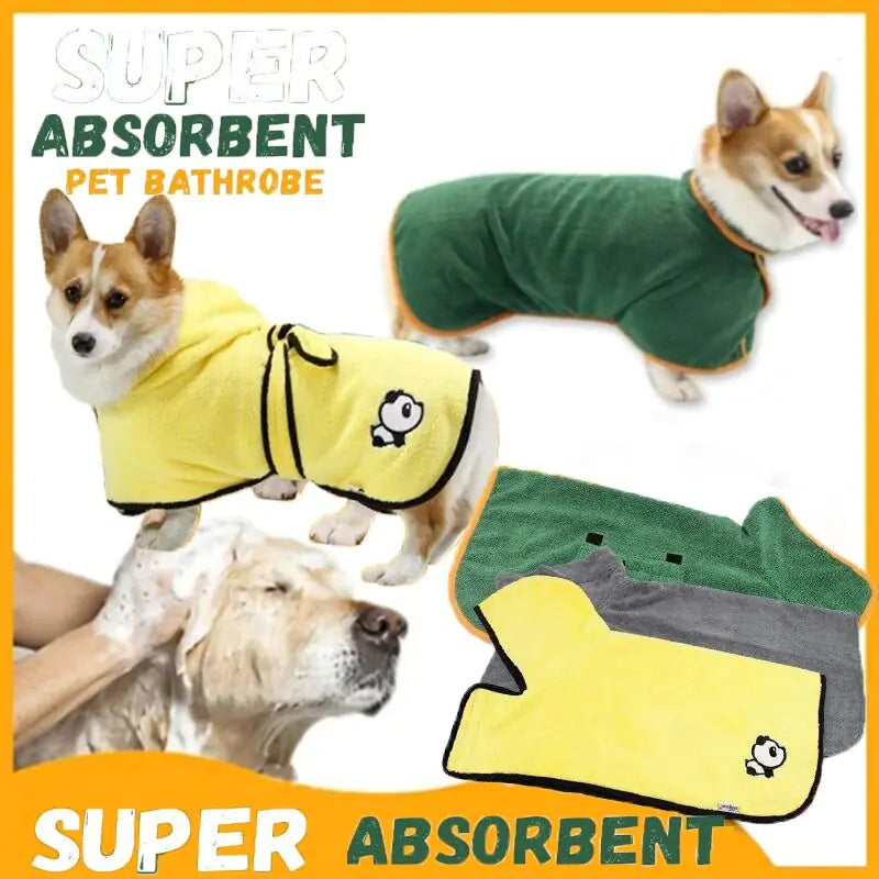 Super Absorbent Pet Bathrobe Towel sold by Poopy and Poops General Pet Store poppyandpoops.ca