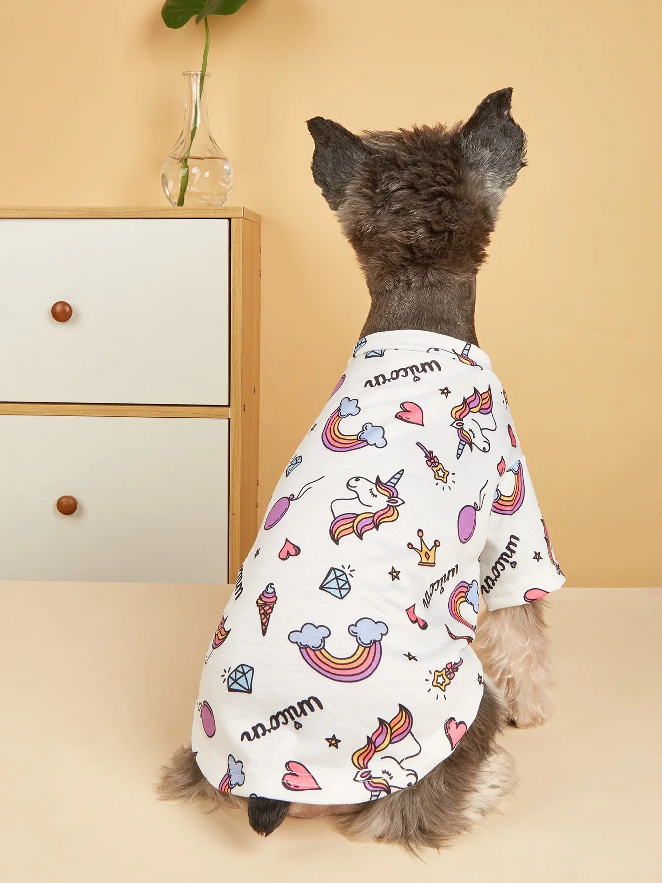 Pet Cloth Dog T-shirt with Cute Unicorn Pattern Printed Clothes for Puppy Dog Cat Cool Apparel Costume sold by Poopy and Poops General Pet Store poppyandpoops.ca