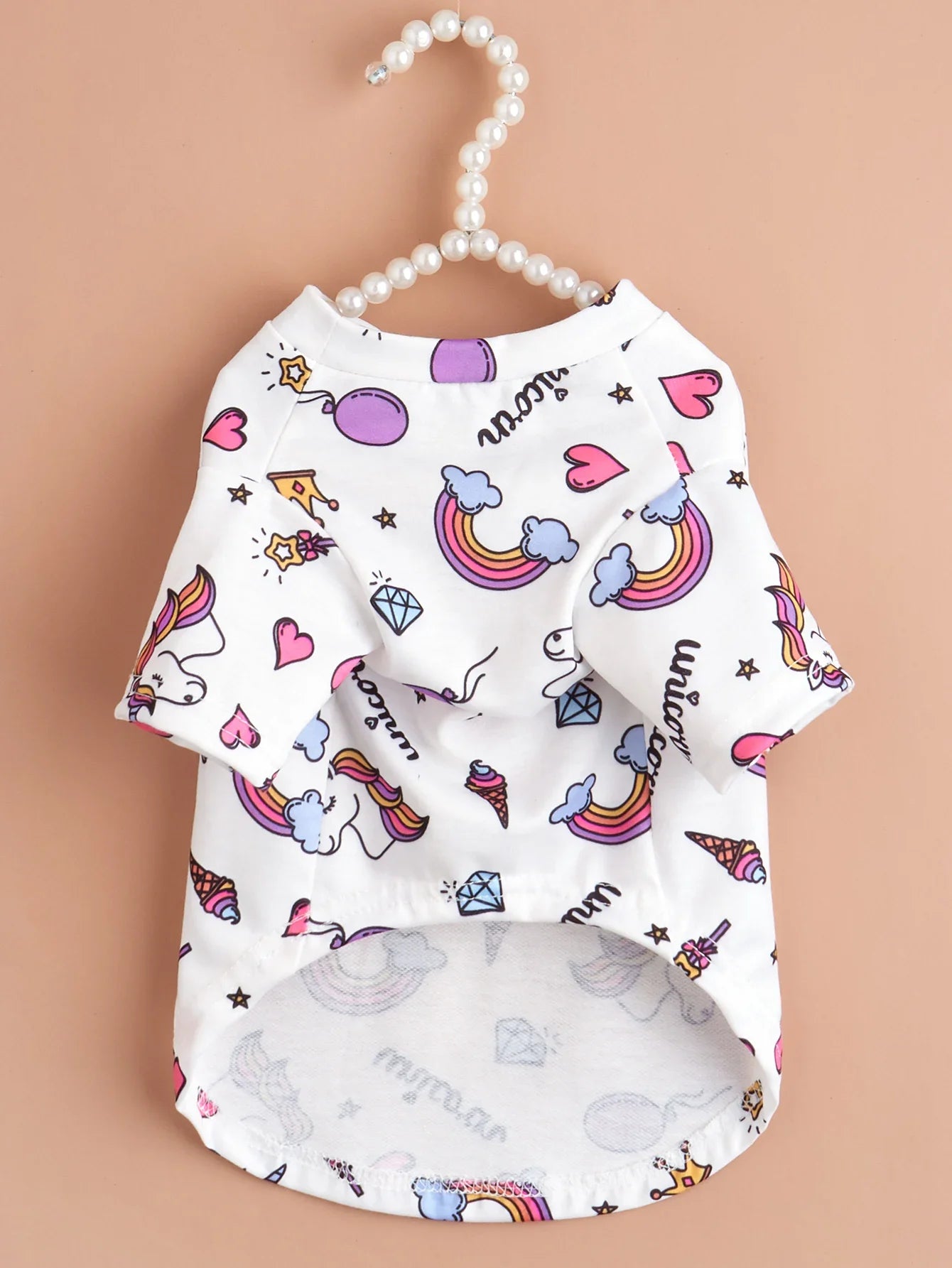 Pet Cloth Dog T-shirt with Cute Unicorn Pattern Printed Clothes for Puppy Dog Cat Cool Apparel Costume sold by Poopy and Poops General Pet Store poppyandpoops.ca