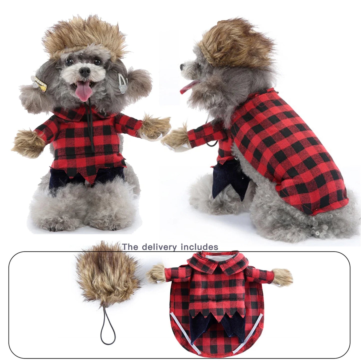 Pet Cosplay Funny Costume Killer Santa Claus Shape Party Fancy Festival Deadly Doll Christmas Pet Clothes Halloween Cat Costume PF88 sold by Poopy and Poops General Pet Store poppyandpoops.ca