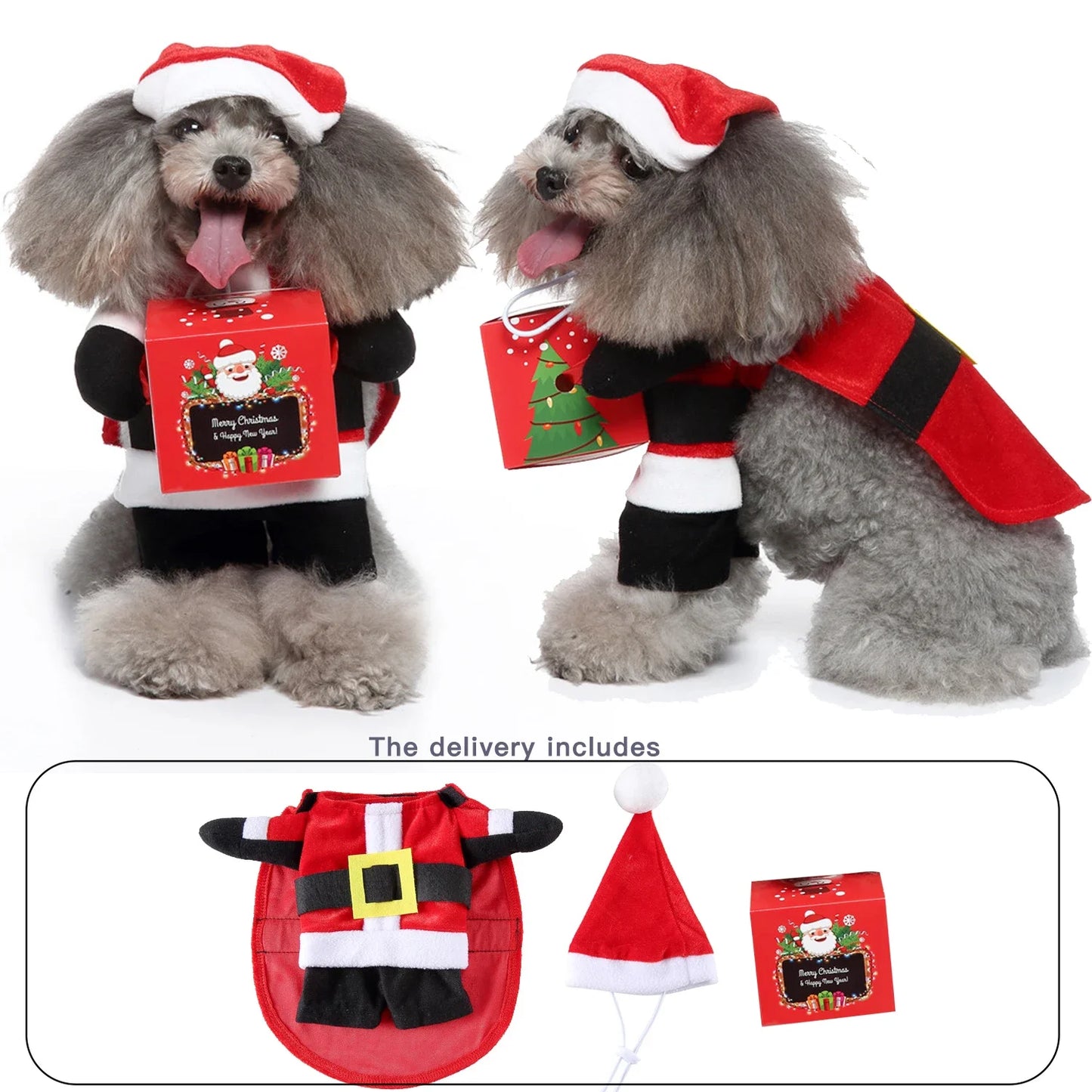 Pet Cosplay Funny Costume Killer Santa Claus Shape Party Fancy Festival Deadly Doll Christmas Pet Clothes Halloween Cat Costume PF83 sold by Poopy and Poops General Pet Store poppyandpoops.ca
