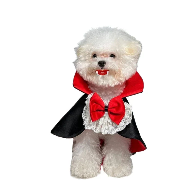 Pet Halloween Vampire Cape Cosplay Cat Cape Clothes Dog Cape sold by Poopy and Poops General Pet Store poppyandpoops.ca