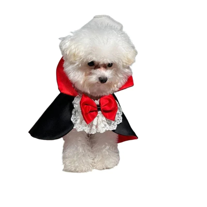 Pet Halloween Vampire Cape Cosplay Cat Cape Clothes Dog Cape sold by Poopy and Poops General Pet Store poppyandpoops.ca