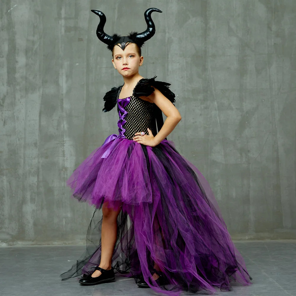 Girls Purple Devil Queen Tutu Halloween Costume sold by Poopy and Poops General Pet Store poppyandpoops.ca