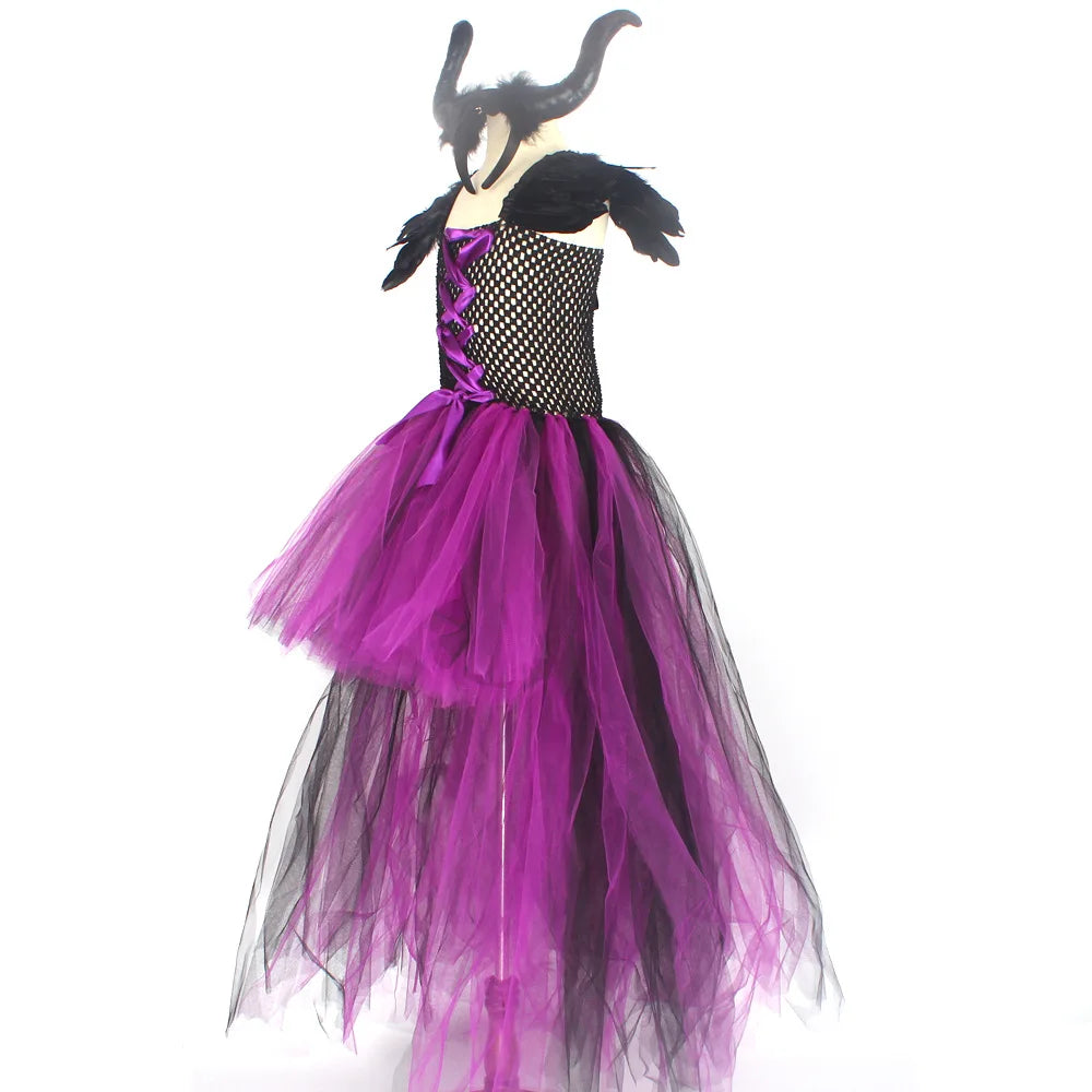 Girls Purple Devil Queen Tutu Halloween Costume sold by Poopy and Poops General Pet Store poppyandpoops.ca