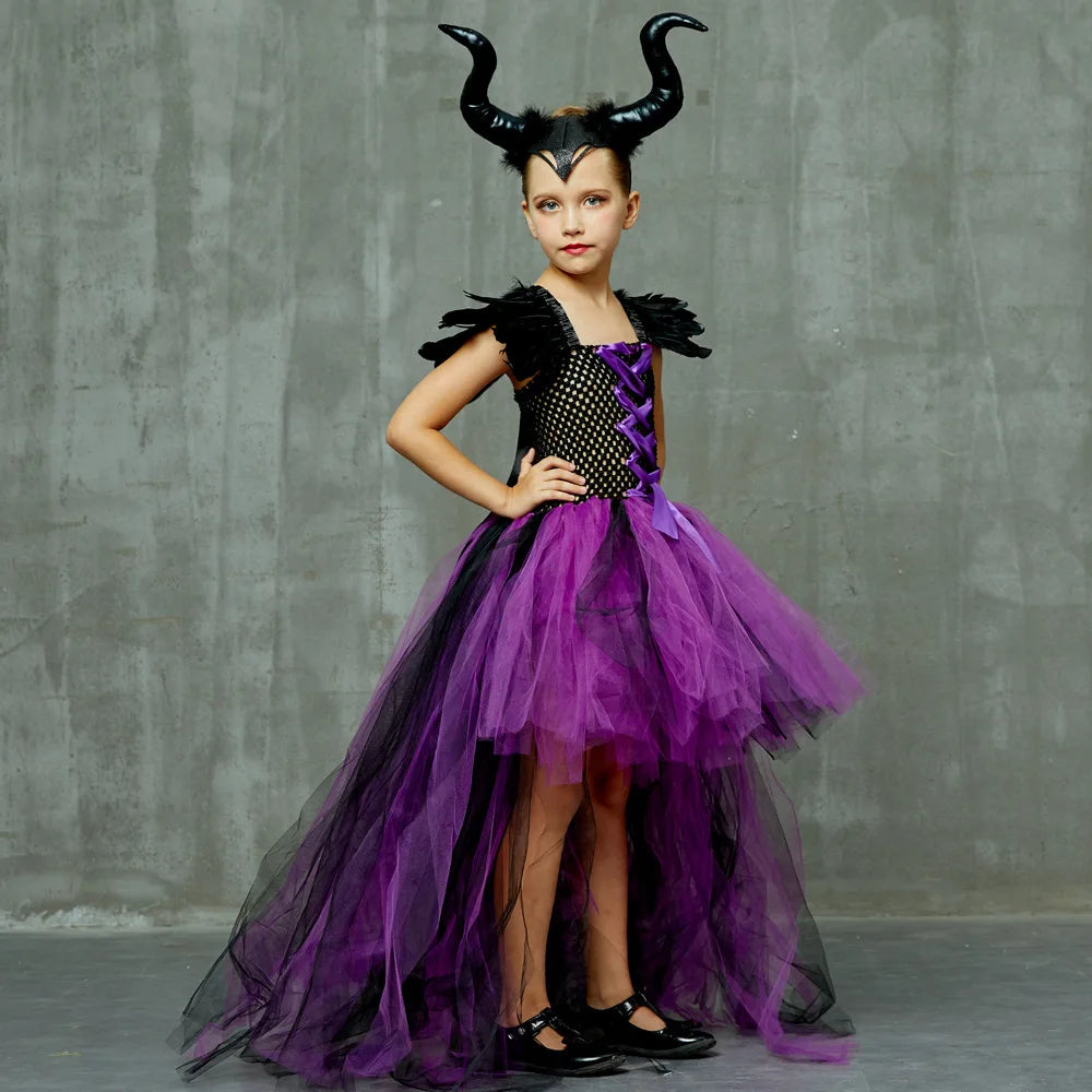 Girls Purple Devil Queen Tutu Halloween Costume sold by Poopy and Poops General Pet Store poppyandpoops.ca