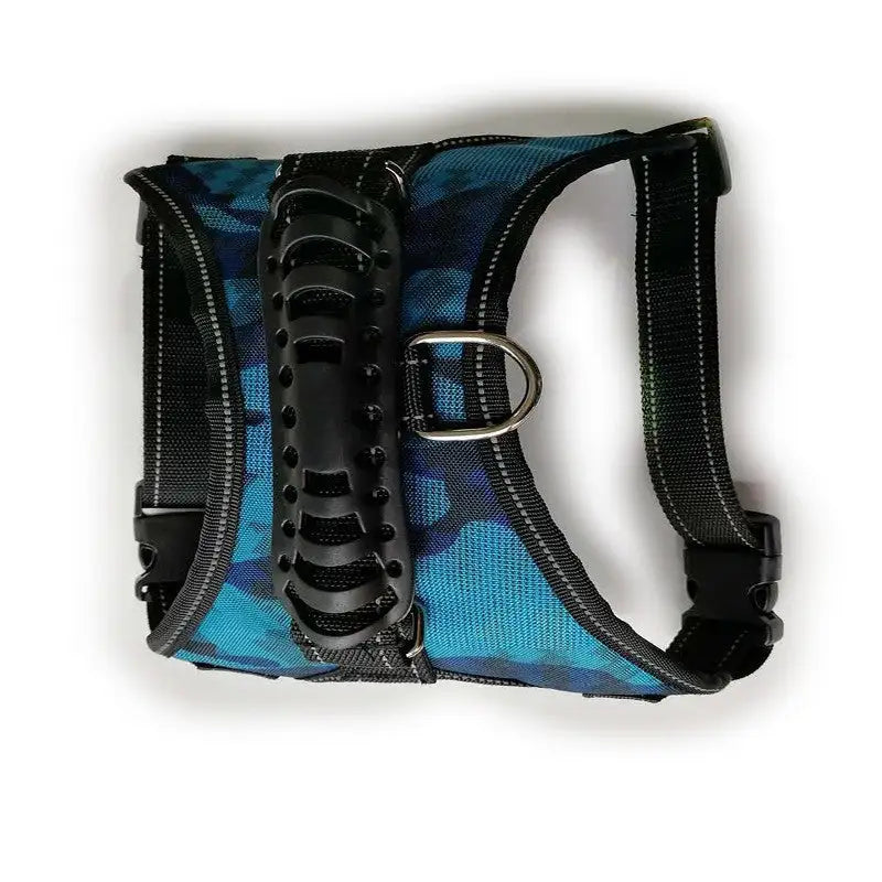 Dog Harness with handle Cyan blue S sold by Poopy and Poops General Pet Store poppyandpoops.ca