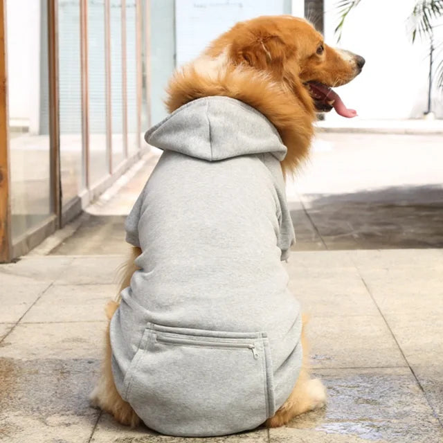 Warm Dog Hoodies for Medium-Large Dogs Light Grey sold by Poopy and Poops General Pet Store poppyandpoops.ca