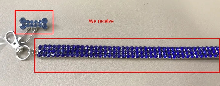 Exquisite Bling Crystal Dog Collar Blue sold by Poopy and Poops General Pet Store poppyandpoops.ca