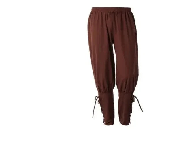 Medieval Renaissance Pants Outfits Waist Belt Shirt Arm Guards Pirate Men's Halloween Costume Brown pants sold by Poopy and Poops General Pet Store poppyandpoops.ca