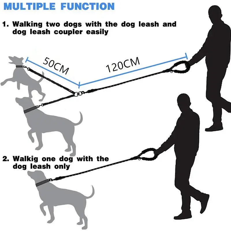 Double Lead Dog Leash sold by Poopy and Poops General Pet Store poppyandpoops.ca