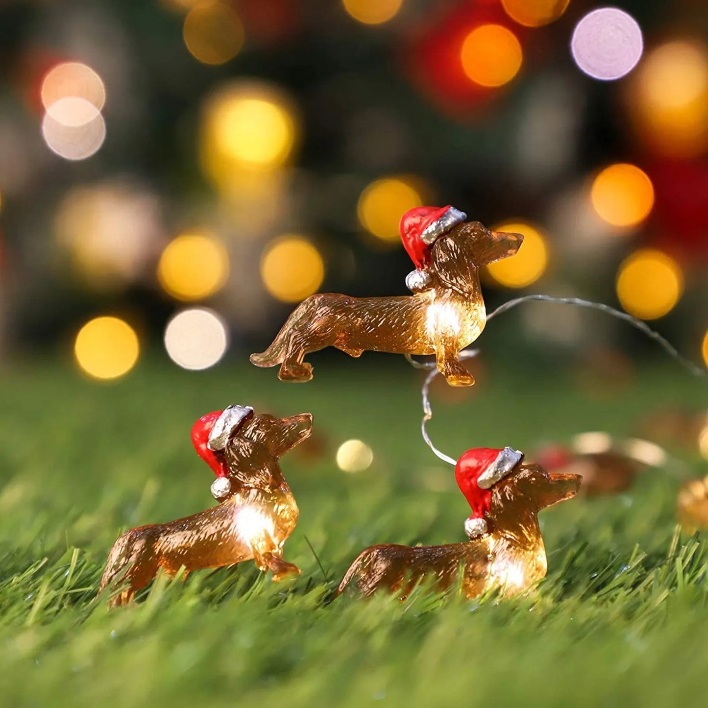 10ft Dachshund Christmas Tree String Lantern Lights