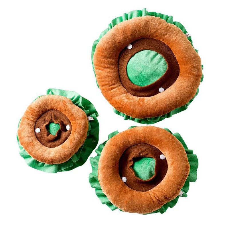 Matching Funny Dog Hamburger Halloween Costume sold by Poopy and Poops General Pet Store poppyandpoops.ca