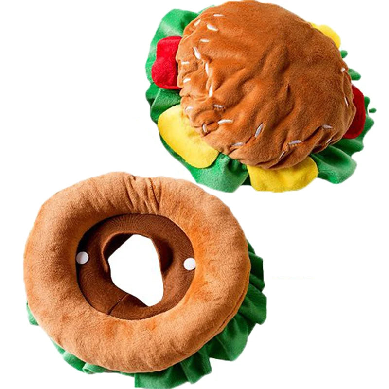 Matching Funny Dog Hamburger Halloween Costume sold by Poopy and Poops General Pet Store poppyandpoops.ca