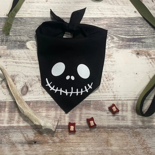 Skeleton Pet Dog Cat puppy Bandana Halloween eve Party Fancy Dress Costume accessory Trick or Treat decoration gift Photo props sold by Poopy and Poops General Pet Store poppyandpoops.ca