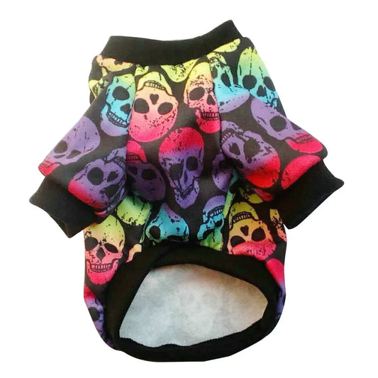 Skull Printed Pet Costume Dog Sweater Skirt Halloween Sweatshirt Cloth Clothes Cat sold by Poopy and Poops General Pet Store poppyandpoops.ca