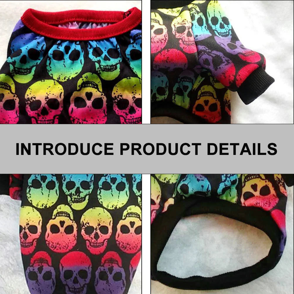 Skull Printed Pet Costume Dog Sweater Skirt Halloween Sweatshirt Cloth Clothes Cat sold by Poopy and Poops General Pet Store poppyandpoops.ca