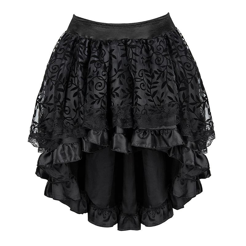 Black Steampunk Women's Pirate Corset Dresses Halloween Costume Black skirt sold by Poopy and Poops General Pet Store poppyandpoops.ca