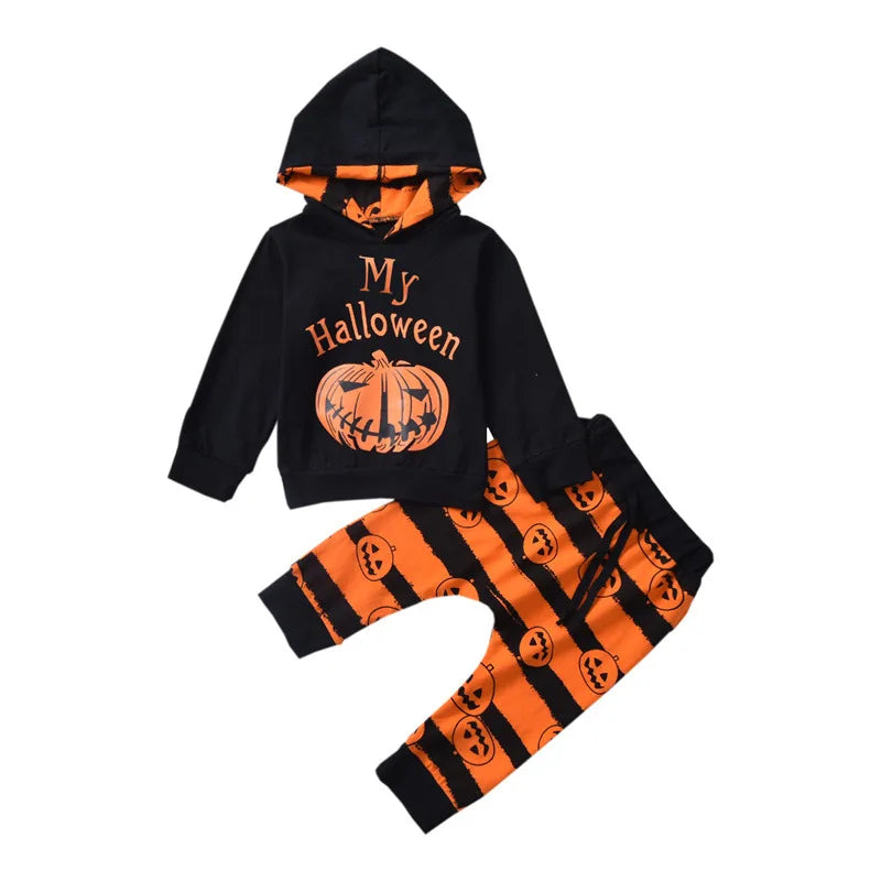 Toddler Pumpkin Baby Halloween Set Clothes unisex AZ100005 pumpkin sold by Poopy and Poops General Pet Store poppyandpoops.ca