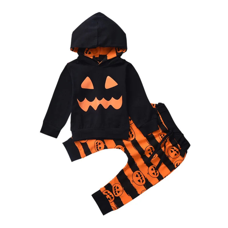 Toddler Pumpkin Baby Halloween Set Clothes unisex AZ100004 smile sold by Poopy and Poops General Pet Store poppyandpoops.ca