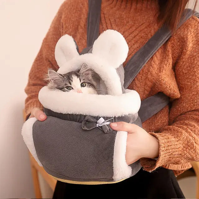 Warm Pet Carrier Bag Grey L(33x25x27cm) sold by Poopy and Poops General Pet Store poppyandpoops.ca